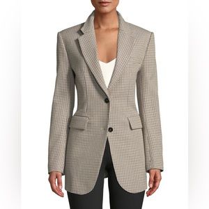 Theory Super-Cinch Fremont Plaid Long-Line Blazer